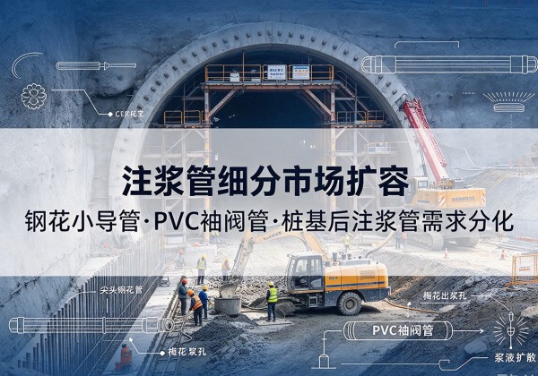 高坪注浆管细分市场扩容，隧道钢花小导管、PVC 袖阀管、桩基后注浆管需求分化